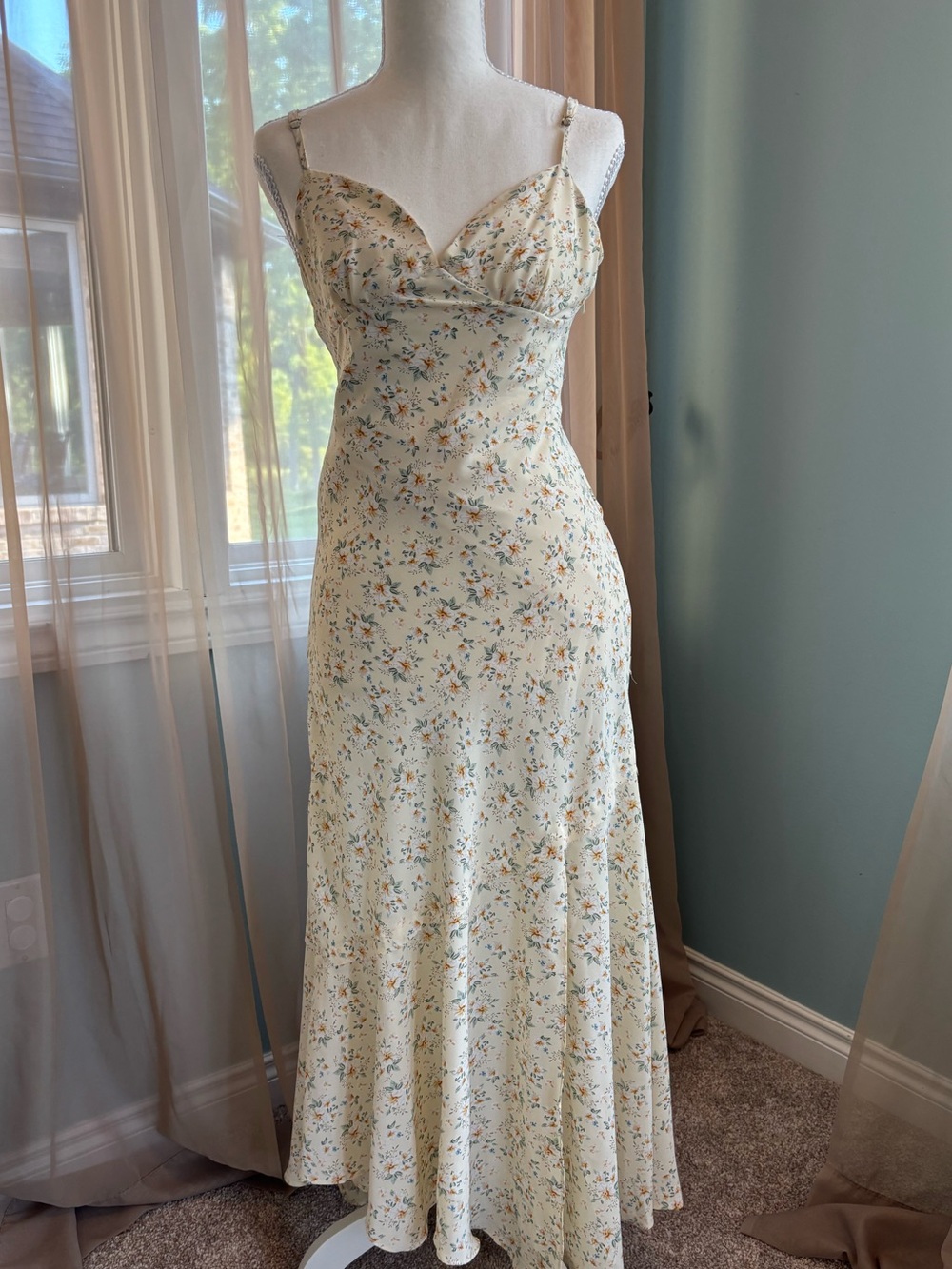 12th Tribe Floral Slip Dress with Spaghetti Straps